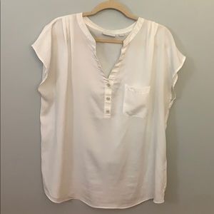 NEw York & Company Sheer White Blouse